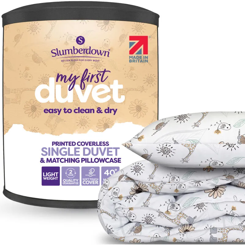 Slumberdown Kids Animal Print Coverless Comfort Duvet, 4.5 Tog, Single