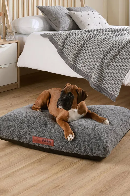 Slumberdown Paws for Slumber Sherpa Small Ped Bed in Light Grey - Light Grey - Size: S