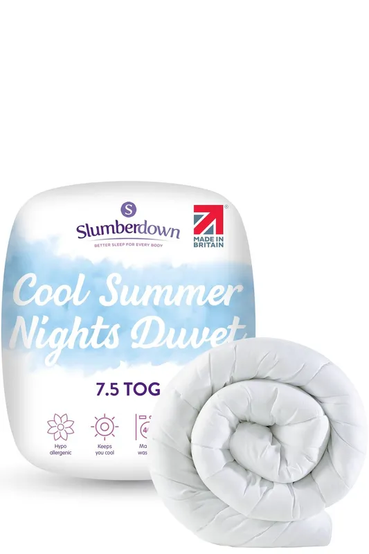 Slumberdown Cool Summer Nights 7.5 Tog Summer Duvet in White Size: King - White