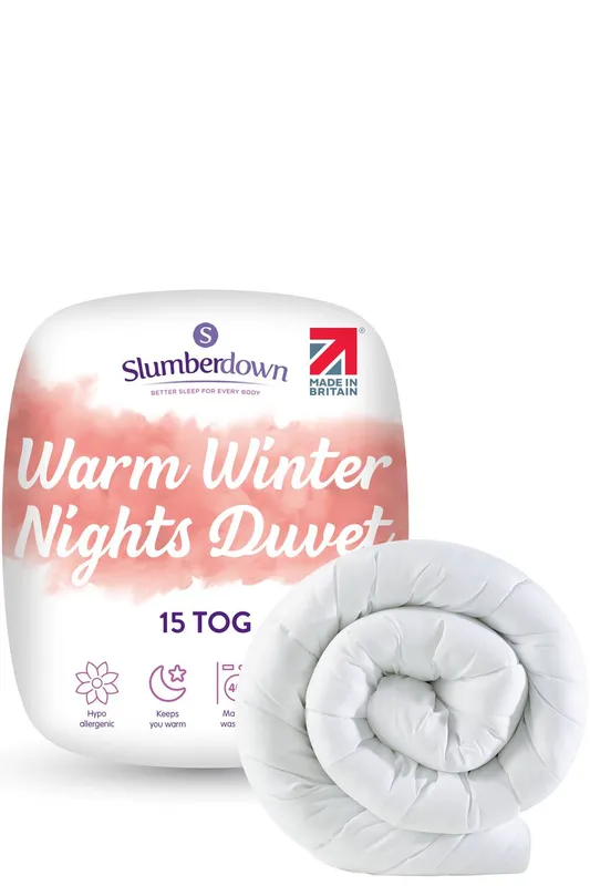 Slumberdown Warm Winter Nights 15 Tog Winter Duvet in White Size: Super King - White