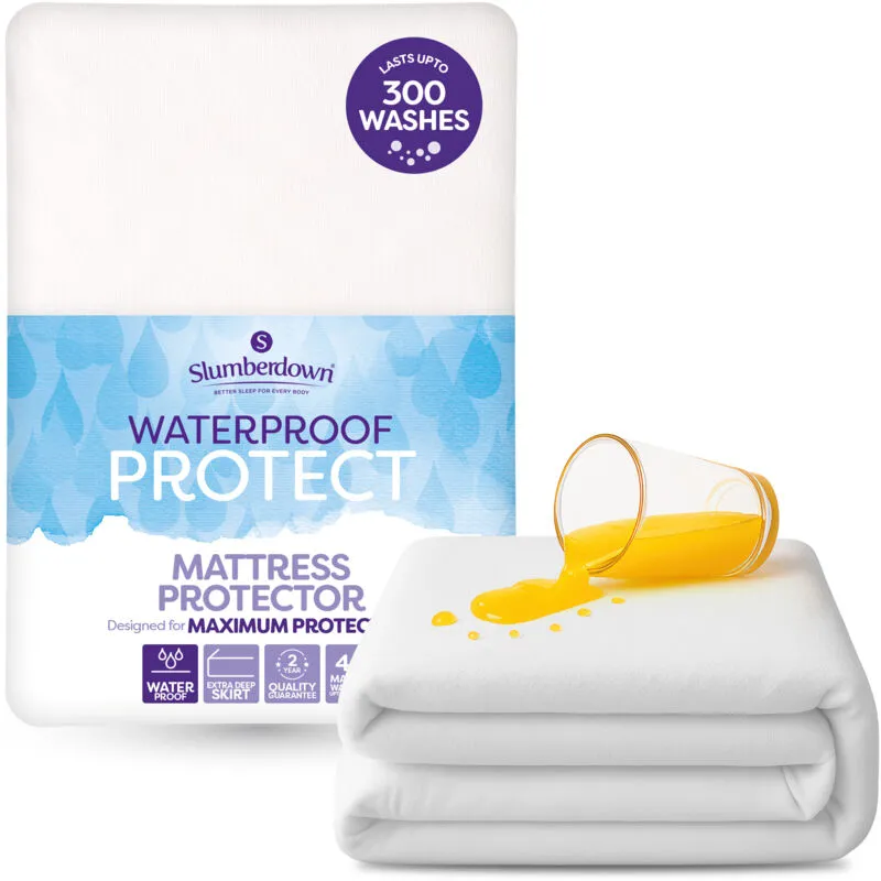 Slumberdown Waterproof Protect Mattress Protector, Double