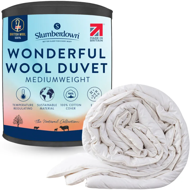 Slumberdown Unisex Wonderful Wool Mediumweight Duvet in White Size: Super King White Super King female