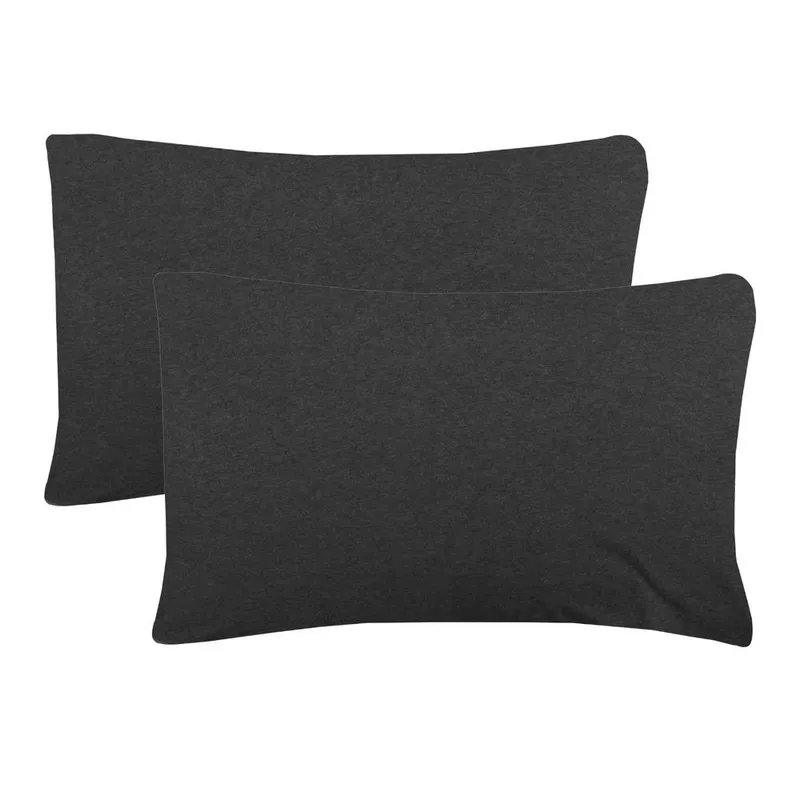 Smart Living Jersey Melange Polycotton Luxury Fitted Bedsheet or Pillowcase Pair in Charcoal Size: Standard Pillow Case Charcoal Standard Pillow Case