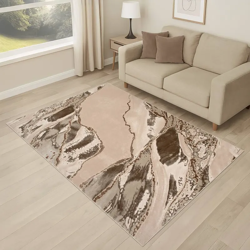 Smart Living Parma Modern Carved Rug – Soft Luxury for Living & Bedroom in Beige Size: 120cm x 170cm - Beige