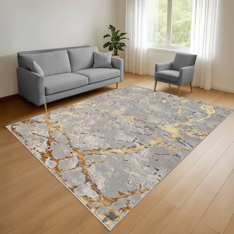 Smart Living Venice Modern Carved Rug - Soft Luxury for Living & Bedroom in Gold Size: 120 cm x 170 cm Gold 120 cm x 170 cm
