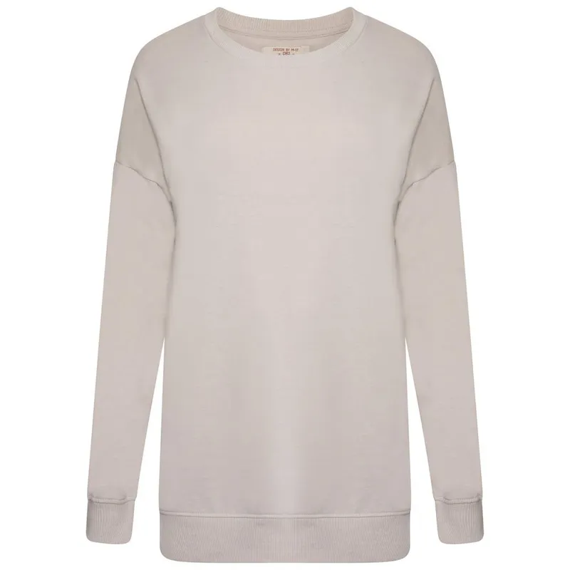 Smart Living Women's Comfortable Casual Polycotton Crew Neck Sweatshirt in Stone Size: Small - Stone