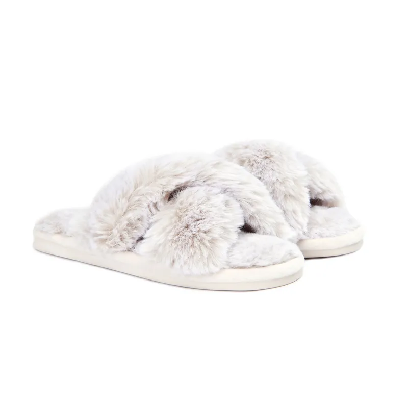 Smart Living Women's Faux Rabbit Fur Slippers in Natural Size: Small - Natural