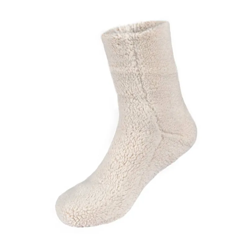 Smart Living Women's Fluffy Teddy Fleece Socks in Natural Size: Small/Medium - Natural