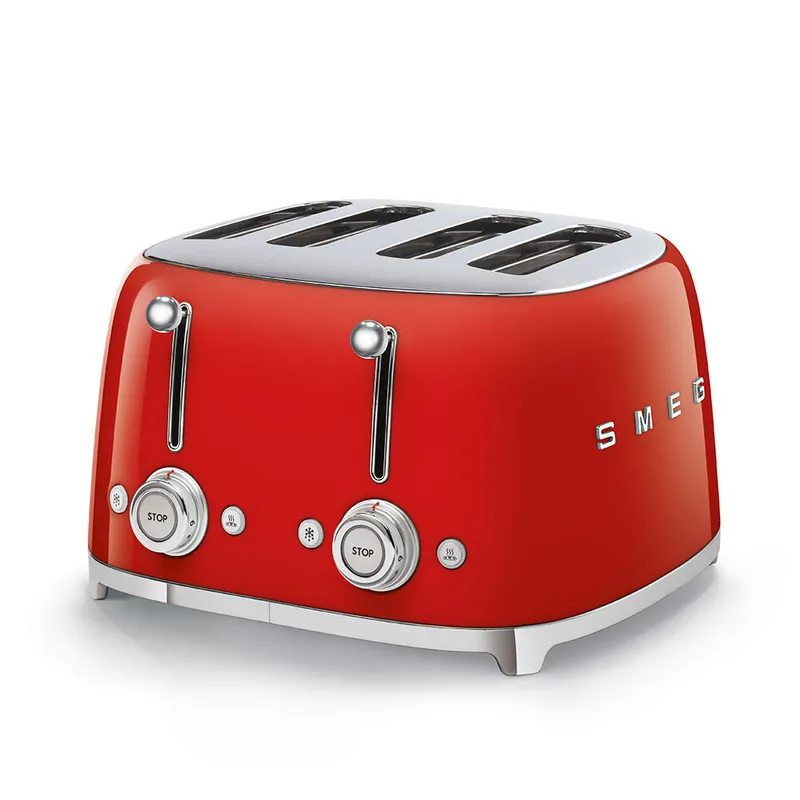 Smeg 2000W 4 Slice Toaster in Red - Red - Size: One Size