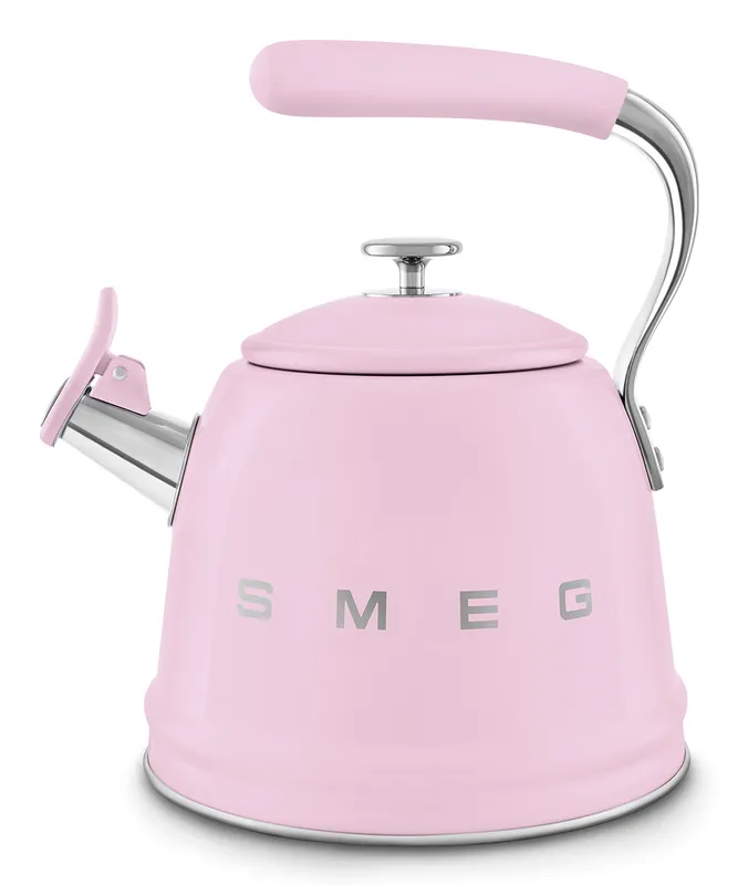 Smeg Unisex WKF01 Pack Whistling Kettle for Hobs, Stainless Steel, Rose in Pink Size: A Pink female