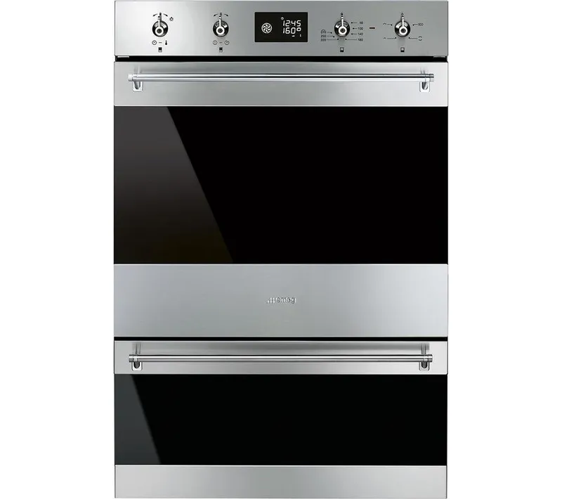 Smeg Classic DOSP6390X Electric Double Pyrolytic Oven - Black & Stainless Steel, Stainless Steel