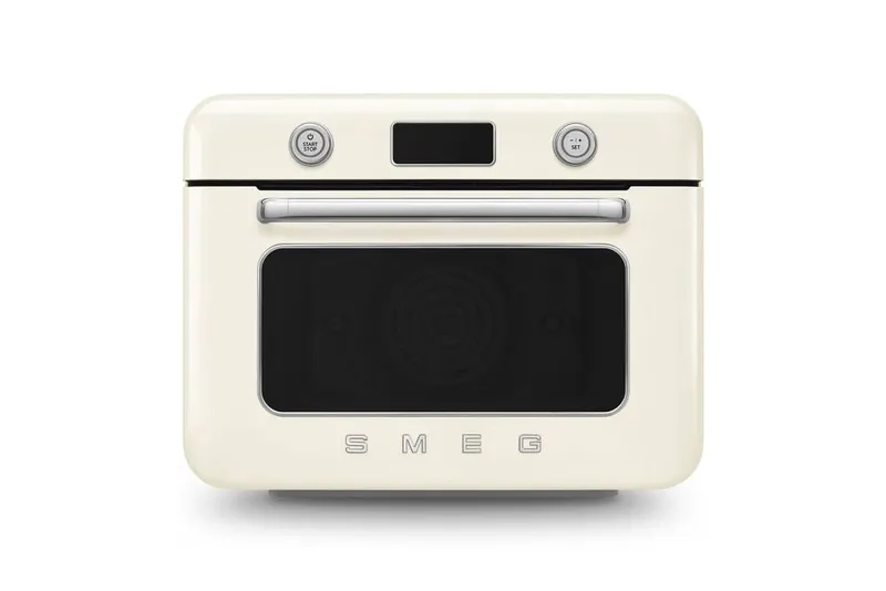 Smeg COF01CRUK 50’s Style Countertop Combi Oven with Galileo Multicooking Technology, 10 in 1 Functions, 1800W, Cream in Beige - Beige - Size: One Size
