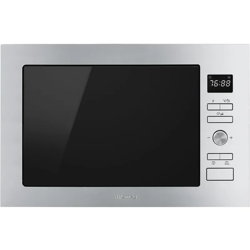 Smeg FMI425X Cucina Built In Microwave & Grill For Tall Housing - Stainless Steel