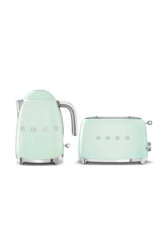 Smeg KLF03, TSF01 Kettle & 2 Slice Toaster Set in Green Green