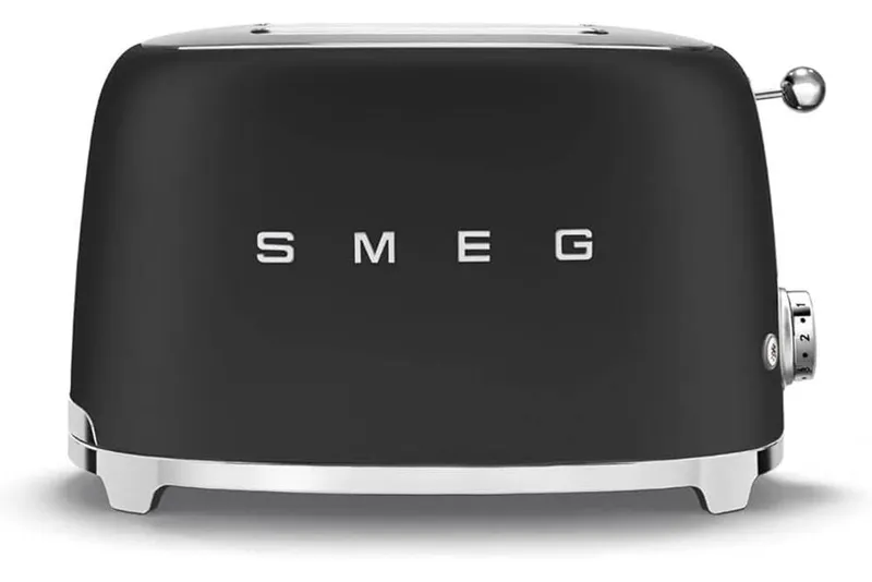 Smeg TSF01 Retro Matte Style 2 Slice Toaster in Black - Black - Size: One Size