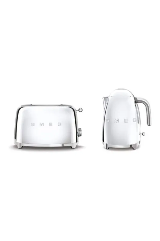 Smeg Unisex KLF03, TSF01 Kettle & 2 Slice Toaster Set in Silver Silver female