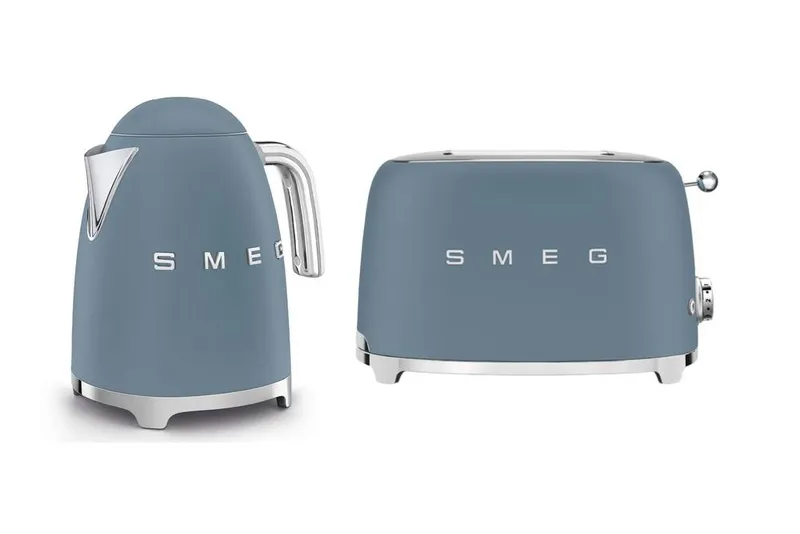 Smeg Unisex KLF03, TSF01 Matte Kettle & 2 Slice Toaster Set in Blue Blue One Size female