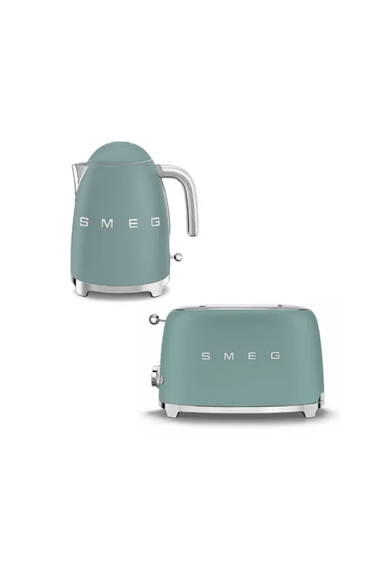 Smeg Unisex KLF03, TSF01 Matte Kettle & 2 Slice Toaster Set in Green Green One Size female