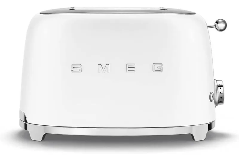 Smeg Unisex TSF01 Retro Matte Style 2 Slice Toaster in White White One Size female