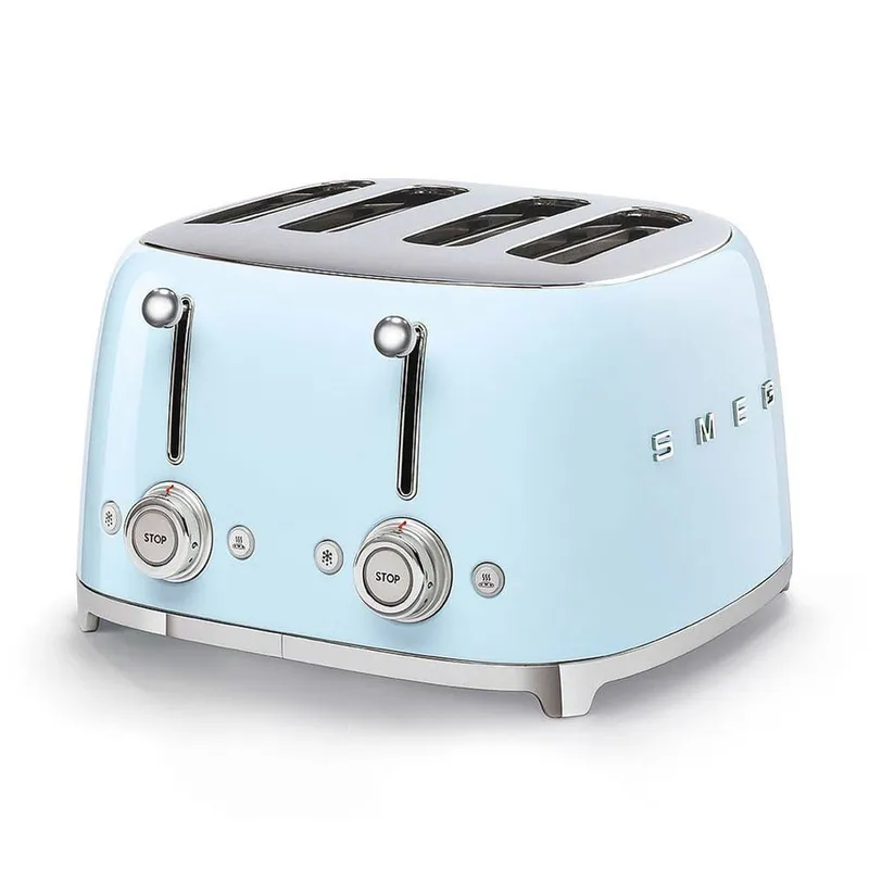 Smeg Unisex TSF03 Retro 4-Slice Toaster in Pale Blue Pale Blue female