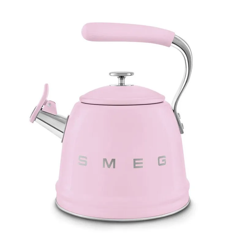 Smeg WKF01 Retro Stovetop Whistling Kettle in Pink Pink