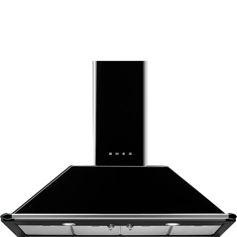 Smeg KT110BLE 110cm Victoria Chimney Hood With Rail - Black