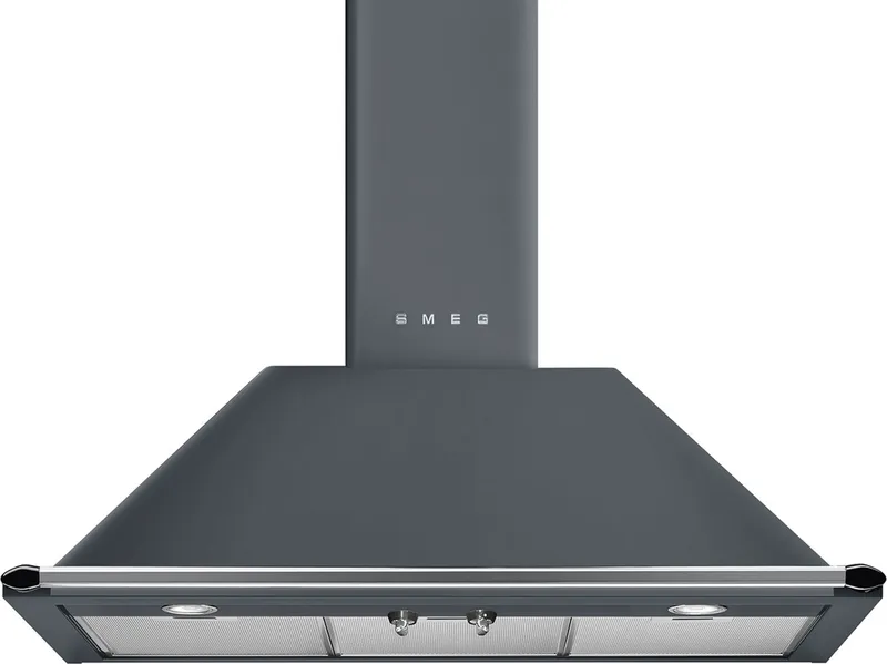 Smeg KT90GRE 90cm Victoria Chimney Hood With Rail - Slate