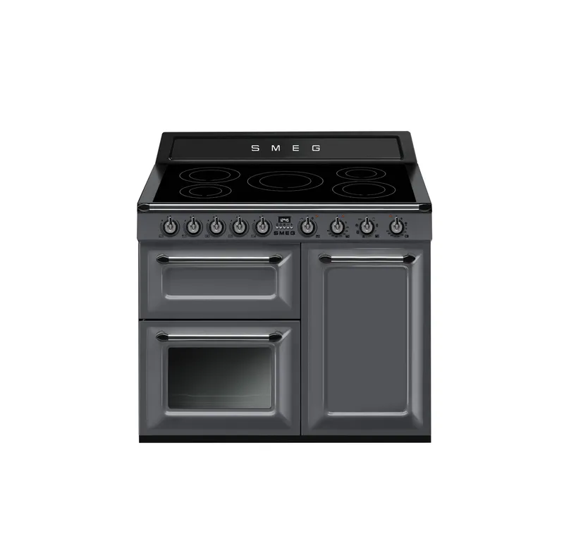 Smeg Victoria TR103IGR2 100cm Wide Grey Induction Freestanding Range Cooker