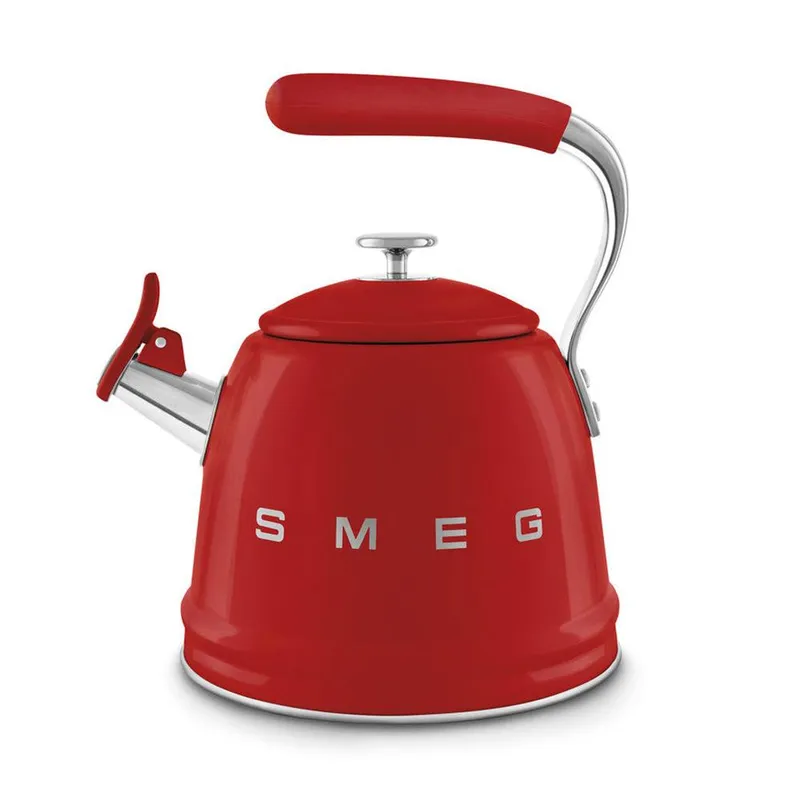 Smeg WKF01 Retro Stovetop Whistling Kettle in Red - Red - Size: One Size