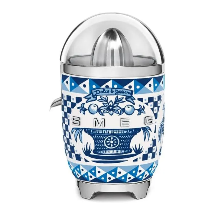 Smeg x Dolce & Gabbana Blu Mediterraneo Citrus Juicer Designer Electric Juicer with Retro Style, New
