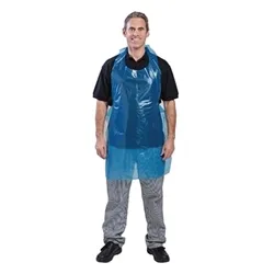 Smith Bateson Disposable Polythene Bib Aprons Blue (100 Pack)