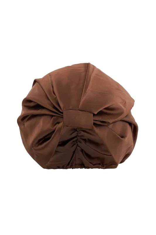 Smug Women's Satin Sleep Turban in Brown Brown