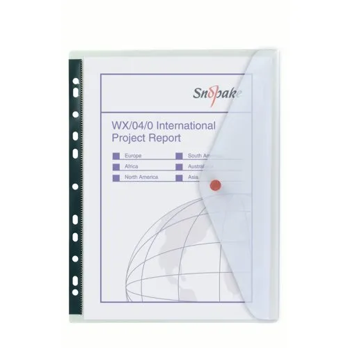 Snopake Polyfile Ring Binder Wallet Clear A4 [Pack 5] - 12566