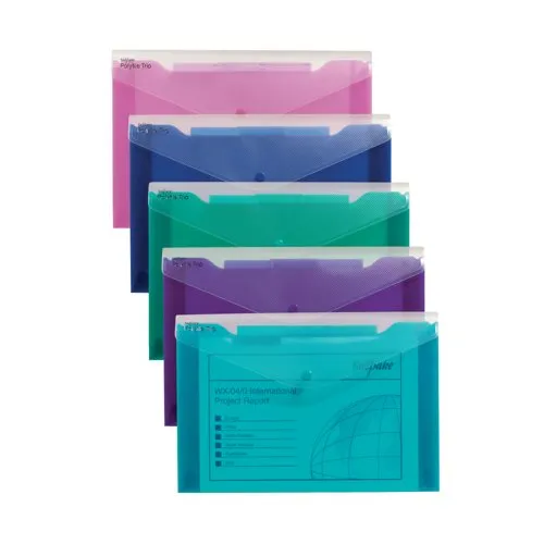 Snopake Polyfile Trio Electra Assorted A4 (5 Pack)