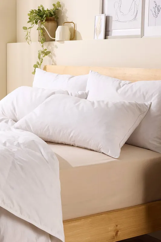 Snuggledown 4 Pack Scandinavian Duck Feather & Down Medium Support Pillows in White White