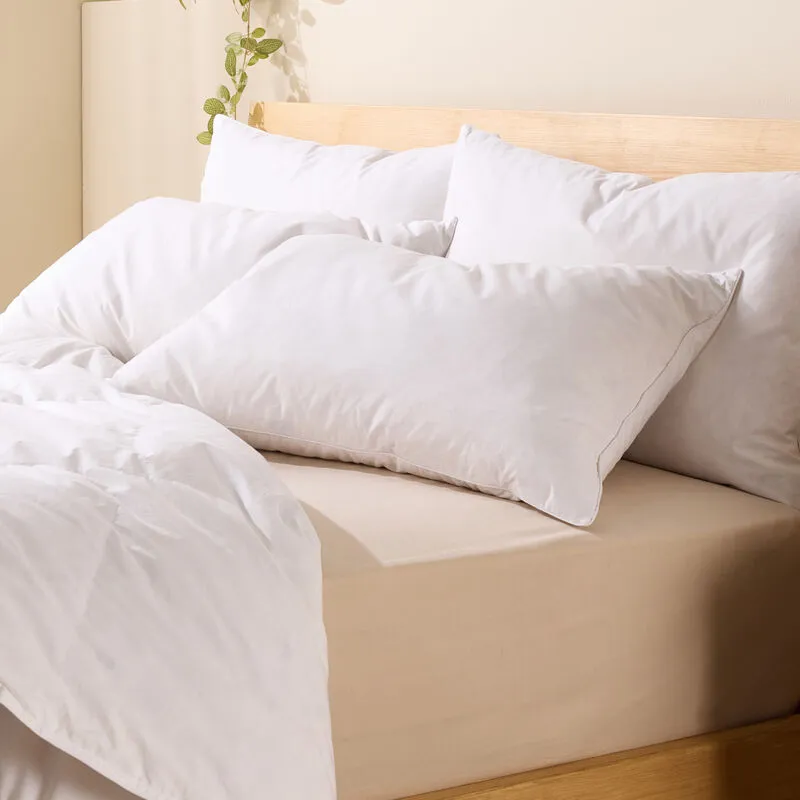 Snuggledown 2 Pack Scandinavian Duck Feather & Down Medium Support Pillows in White - White