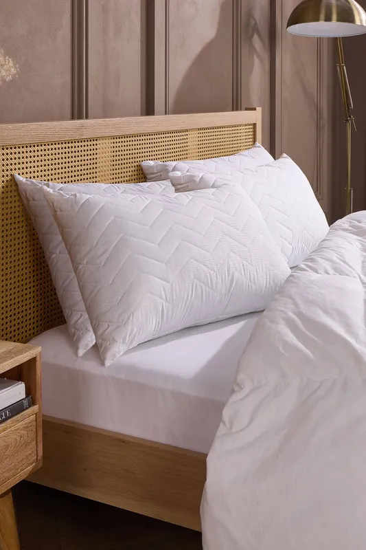 Snuggledown Scandi Rebound Pillow, Firm Support, 4 Pack in White White