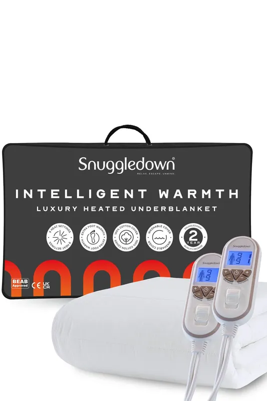 Snuggledown Unisex Intelligent Warmth Supreme Comfort Electric Underblanket in White Size: Double White Double female
