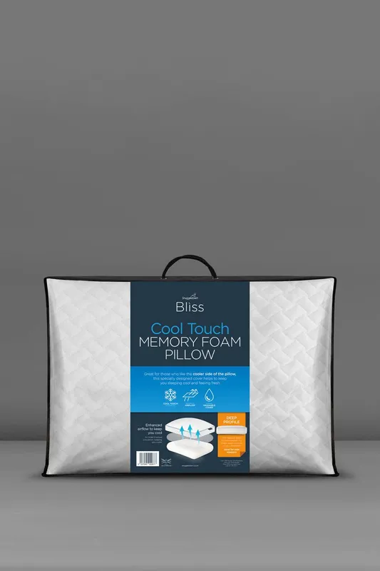 Snuggledown Single Bliss Cool Touch Memory Foam Deep Filled Side Sleeper Pillow in White White