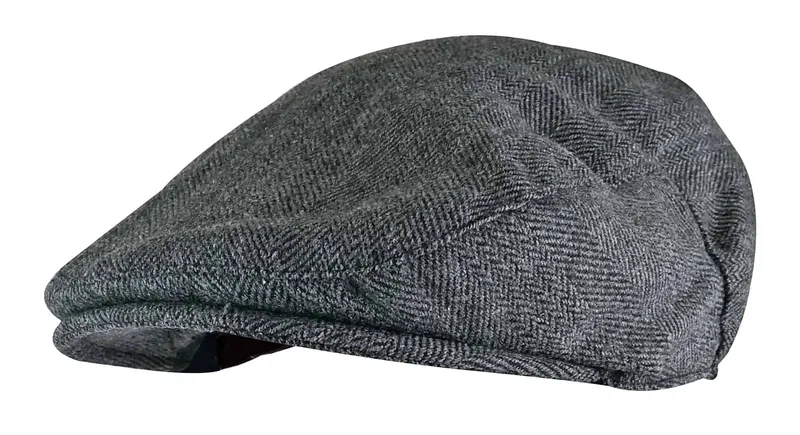 Sock Snob Mens Checked Wool Blend Traditional Flat Cap - Grey - Size L/xl
