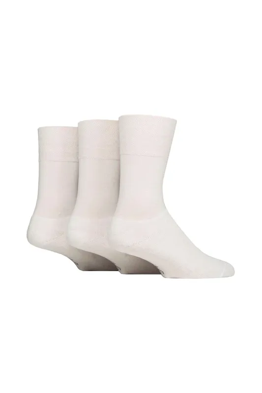 Gentle Grip 3 Pairs Mens Sports Socks - White