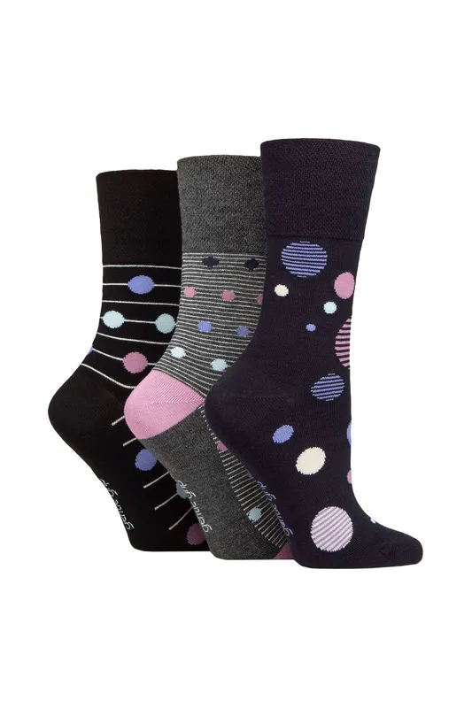 Gentle Grip 3 Pairs Ladies Bamboo Socks - Orb Horizon