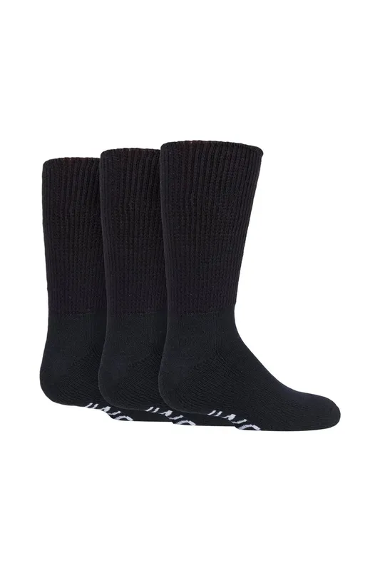 Iomi FootNurse 3 Pairs Cushion Foot Diabetic Socks - Black
