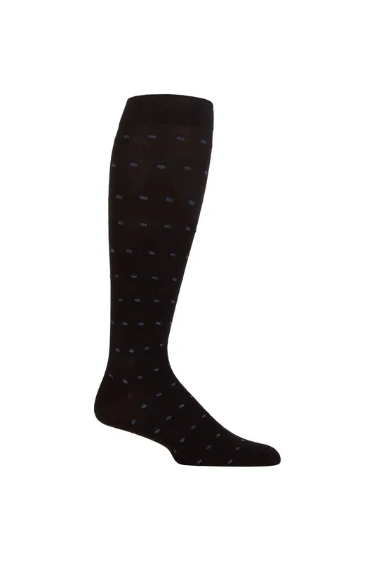 Iomi FootNurse 1 Pair Mens Compression Flight Socks - Black/Blue