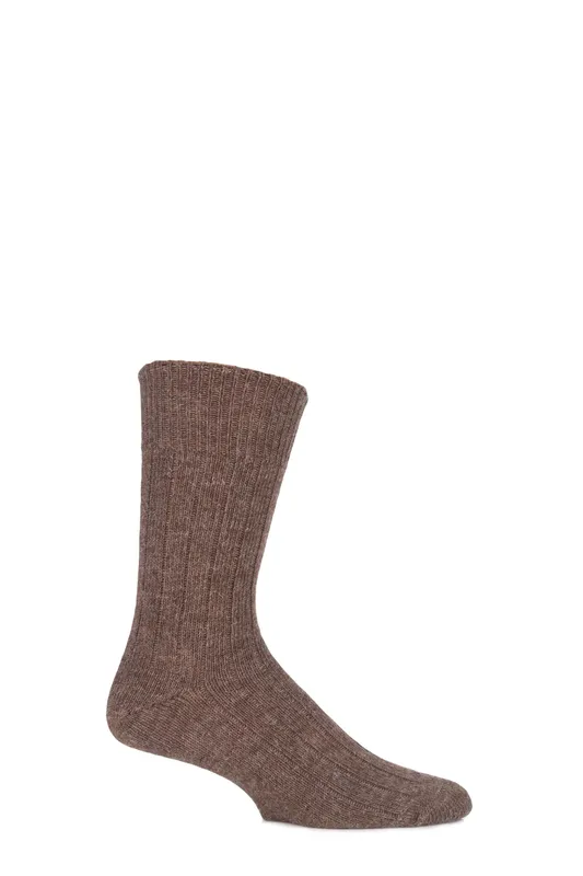 Sockshop of London 1 Pair Alpaca Bed Socks in Brown Size: 4-7 Brown
