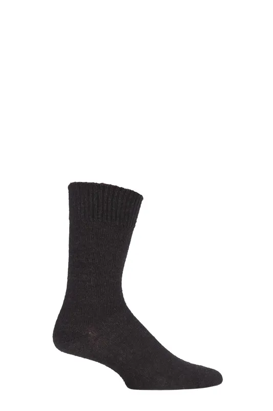 Sockshop of London 1 Pair Plain Alpaca Socks in Charcoal Size: 11-13 Charcoal