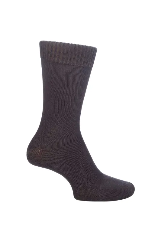 Sockshop of London 1 Pair Bamboo Plain Knit True Socks in Grey Size: 11-13 Grey 11-13