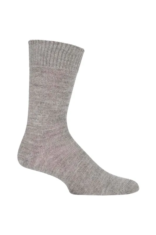 Sockshop of London 1 Pair Plain Alpaca Socks in Grey Size: 8-10 Grey 8-10