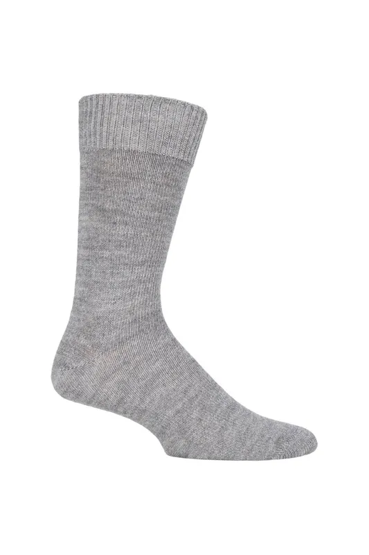 Sockshop of London 1 Pair Plain Alpaca Socks in Light Grey Size: 11-13 Light Grey 11-13