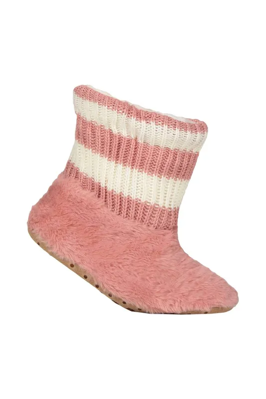 Sockshop Wild Feet Women's 1 Pair Slipper Boots in Pink Size: 4-8 Pink 4-8